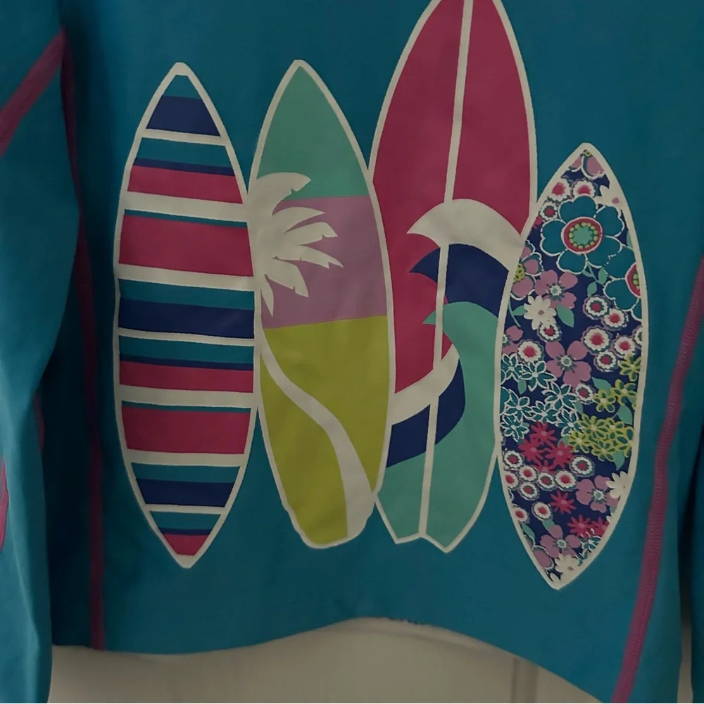 Coolibar UPF 50+ Girls  Sandshark Surfboard Long Sleeve Rashguard Sun Protective